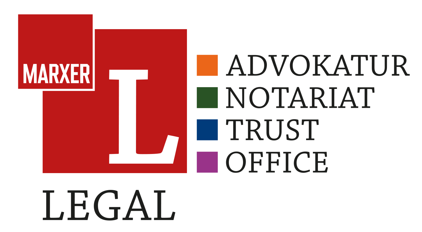 Logo Marxer Legal (version noire) — Advokatur, Notariat, Trust, Office